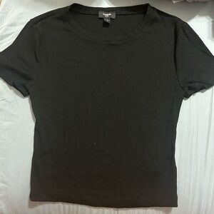 Black Ribbed Women's Crop Top